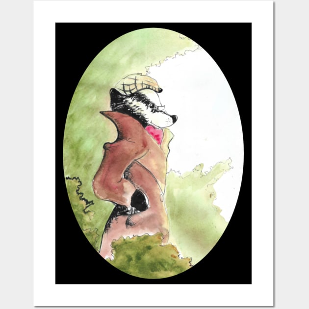 Mr Badger watercolour 24/04/23 - book inspired designs Wall Art by STearleArt